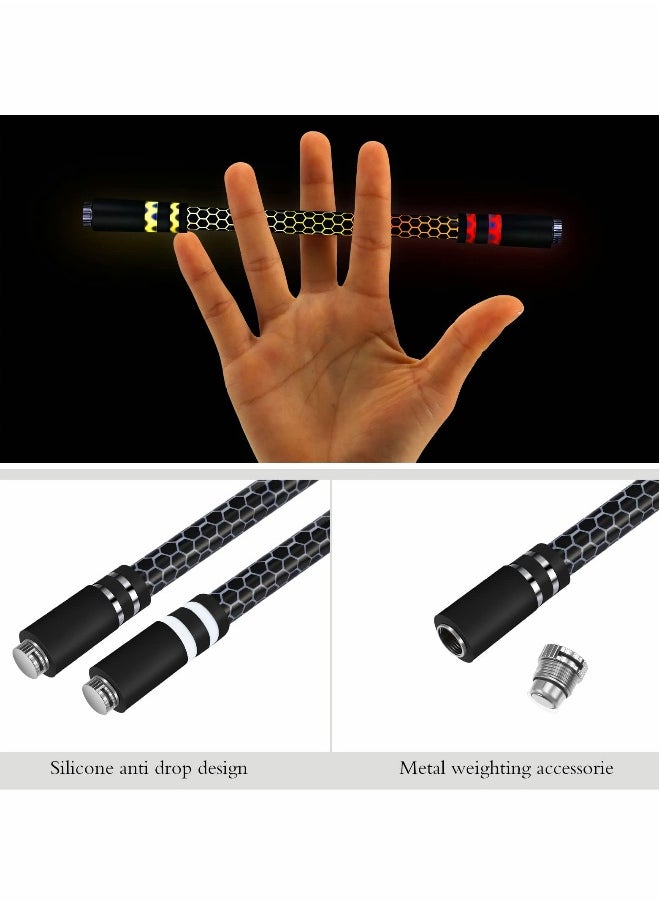 Generic - Spinning Rotating Pen, 2 Pieces LED Rolling Finger Rotating Pen Anti Slip Coating Spinning Pen Spinning Ballpoint Pen for Student Entertainment, Unable to Write (Black & Silver) - Image 1
