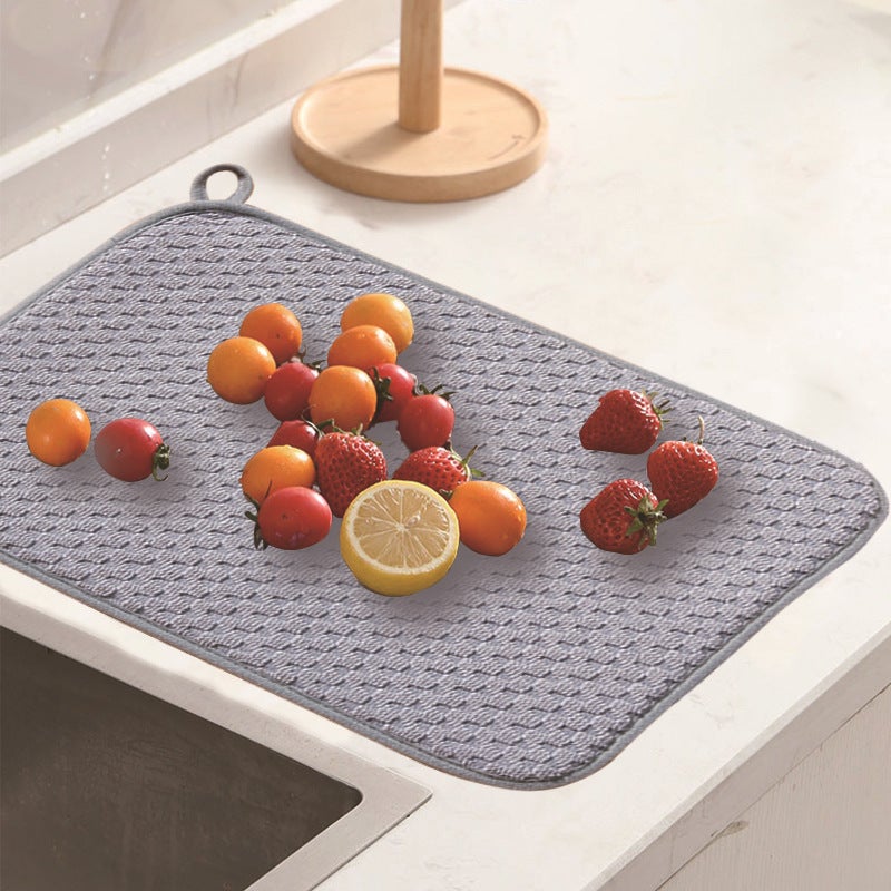 Microfiber Kitchen Drying Mat – Water Absorbent Polyester Insulation Mat - Image 4