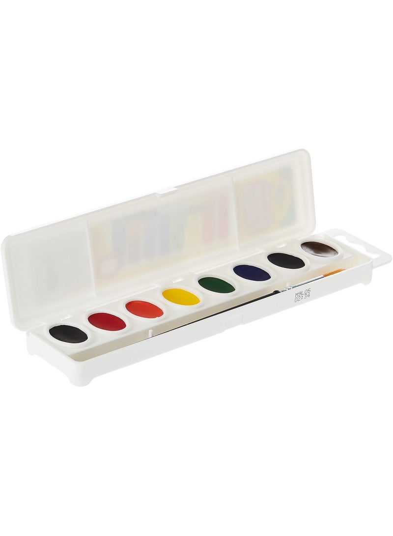 Crayola 8 Semi-moist Oval Watercolor Pans, 1 Taklon Brush - Image 2