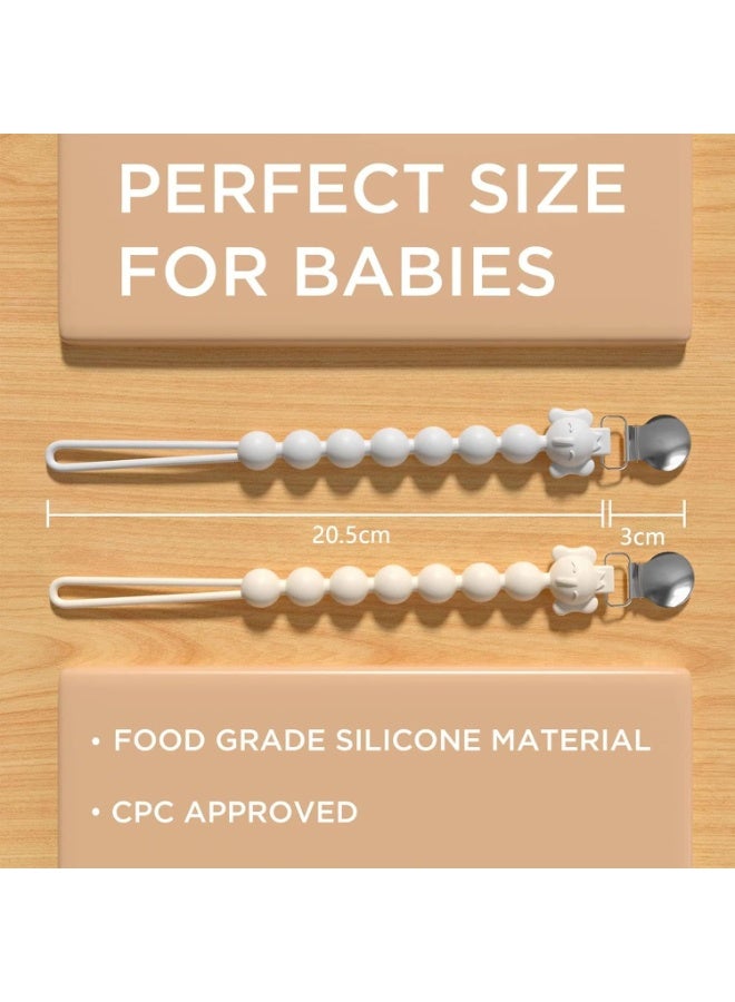 JZS Pacifier Clip, Set of 4 Flexible Pacifier Clips, Soft One-Piece Silicone Pacifier Clip Holder, Universal Teething Binky Clips, Fits All Pacifiers Boys and Girls for Birthday Gifts - Image 5