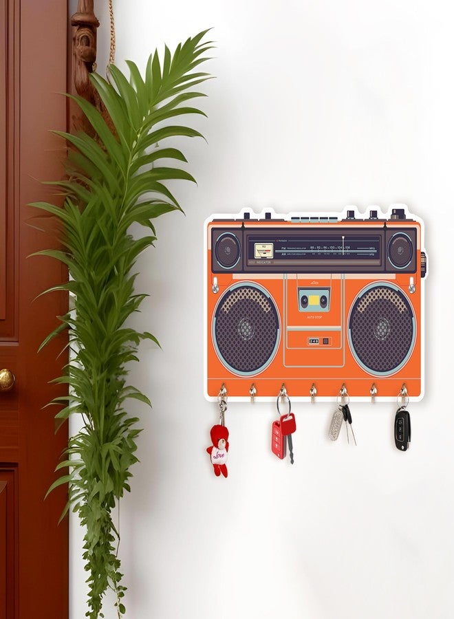 Goelite Premium Key Holder for Home Decor Stylish | Wooden Keychain Holder | Key Hangers for Wall Cute Aesthetic Design (Radio) - Image 5