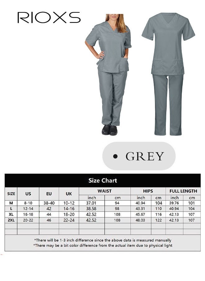 RIOXS Unisex Medical Uniform Scrubs Women And Men Scrubs Set Medical Scrubs Short Sleeve Top And Pants  - Image 4