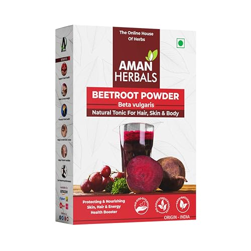AMAN HERBALS Beetroot Powder, Natural Tonic for Hair, Skin & Body, 100% Pure, Origin - India (150GM) - Image 1