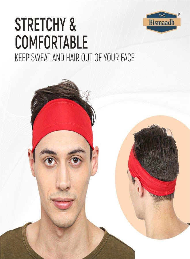 BISMAADH Mens Headband - Running Sweat Head Bands for all Sports- Athletic Sweatbands for Workout,Exercise, Yoga, Cricket, Football - Ultimate Performance Stretch & Moisture Wicking - Image 3