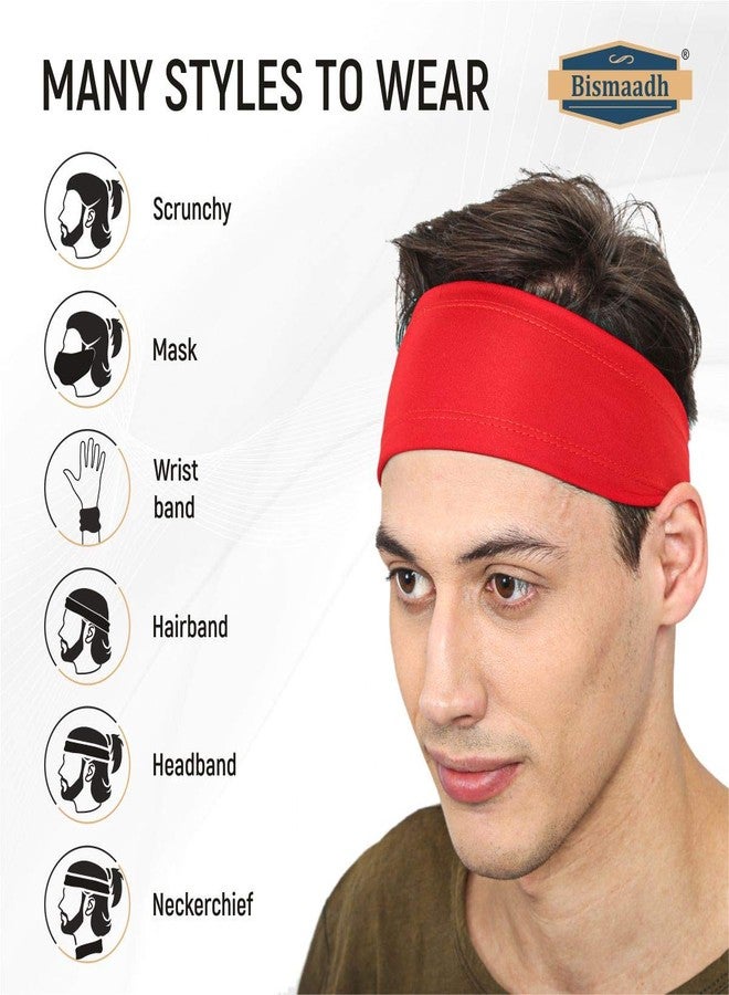 BISMAADH Mens Headband - Running Sweat Head Bands for all Sports- Athletic Sweatbands for Workout,Exercise, Yoga, Cricket, Football - Ultimate Performance Stretch & Moisture Wicking - Image 2