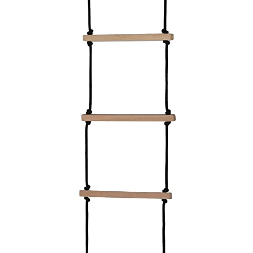 VIXERA Rope Ladder for Kids | Climbing Stairs for Kids | Wooden Ladder for Kids for Physical Activity | Indoor Outdoor Games for Kids (Balck) - Image 2