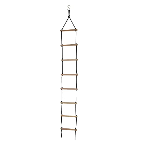 VIXERA Rope Ladder for Kids | Climbing Stairs for Kids | Wooden Ladder for Kids for Physical Activity | Indoor Outdoor Games for Kids (Balck) - Image 1
