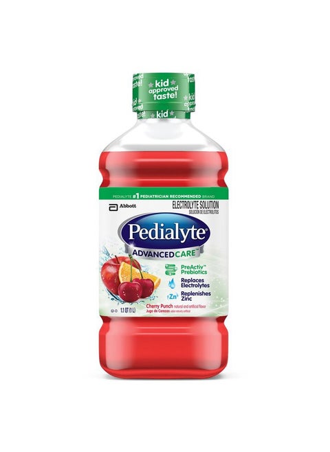 Advanced Care Electrolyte Solution, 1 Liter, 8 Count, with PreActive Prebiotics, Hydration Drink, Cherry Punch