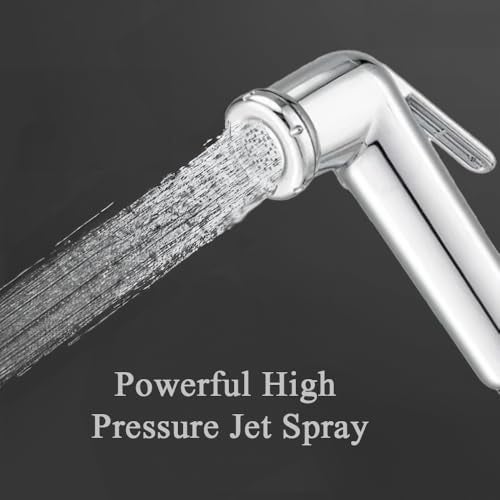 HOUZA Complete Jet Spray Kit for Toilet Use – 1Meter Flexible Hose, Wall Hook & Quick DIY Installation, Durable, Everyday Hygiene Solution & No-Leak Design - Image 2