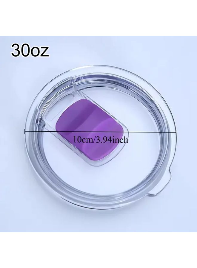 White Coffee Cup Lid 20oz With Anti Spill Button Cover Transparent Window Dustproof Leak Proof Travel Thermos Outdoor Office - Image 4