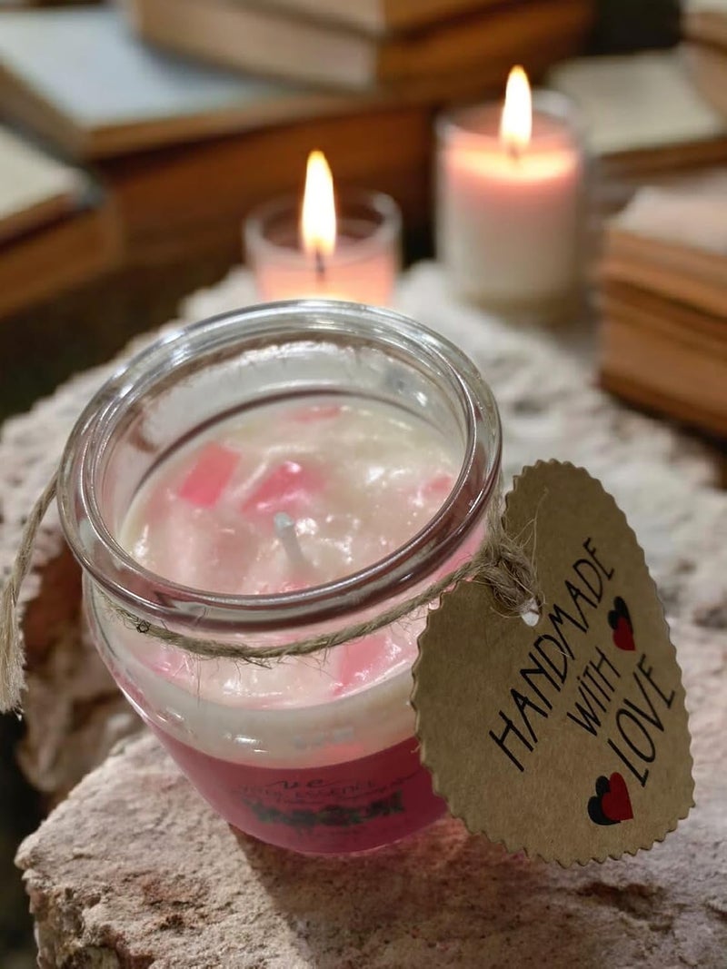 VE VITAL ESSENCE Rose Scented Chunks Jar Candle 48 Hours 100 Soy Wax SmokeFree Handcrafted NonToxic EcoFriendly Rose 80gm Wax  - Image 4