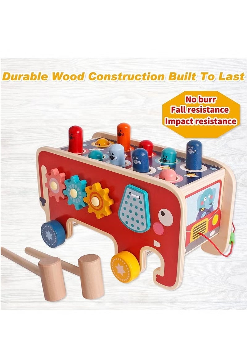 Wooden Hammering and Pounding Toys For Toddlers Educational Wooden Toy for Boys Girls Birthday Gift, Whack a Mole Game for Toddlers, Xylophone Gopher, Mouse and Hamster, Gift for Kids Aged 18 Months+  - Image 3