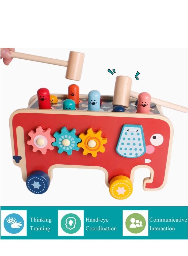 Wooden Hammering and Pounding Toys For Toddlers Educational Wooden Toy for Boys Girls Birthday Gift, Whack a Mole Game for Toddlers, Xylophone Gopher, Mouse and Hamster, Gift for Kids Aged 18 Months+  - Image 5