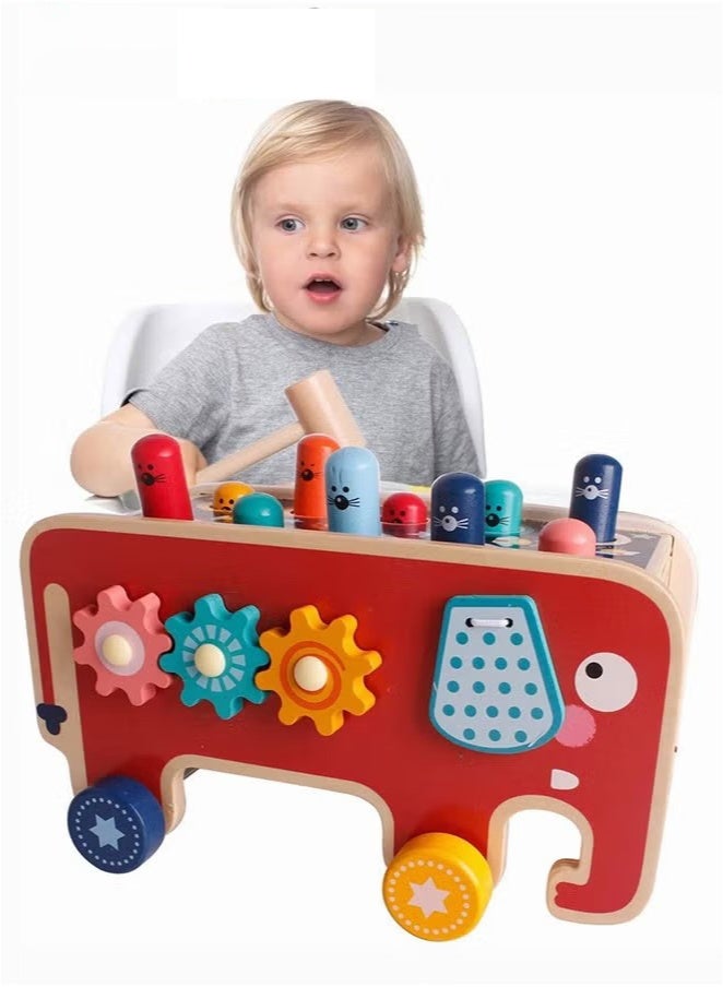 Wooden Hammering and Pounding Toys For Toddlers Educational Wooden Toy for Boys Girls Birthday Gift, Whack a Mole Game for Toddlers, Xylophone Gopher, Mouse and Hamster, Gift for Kids Aged 18 Months+  - Image 4