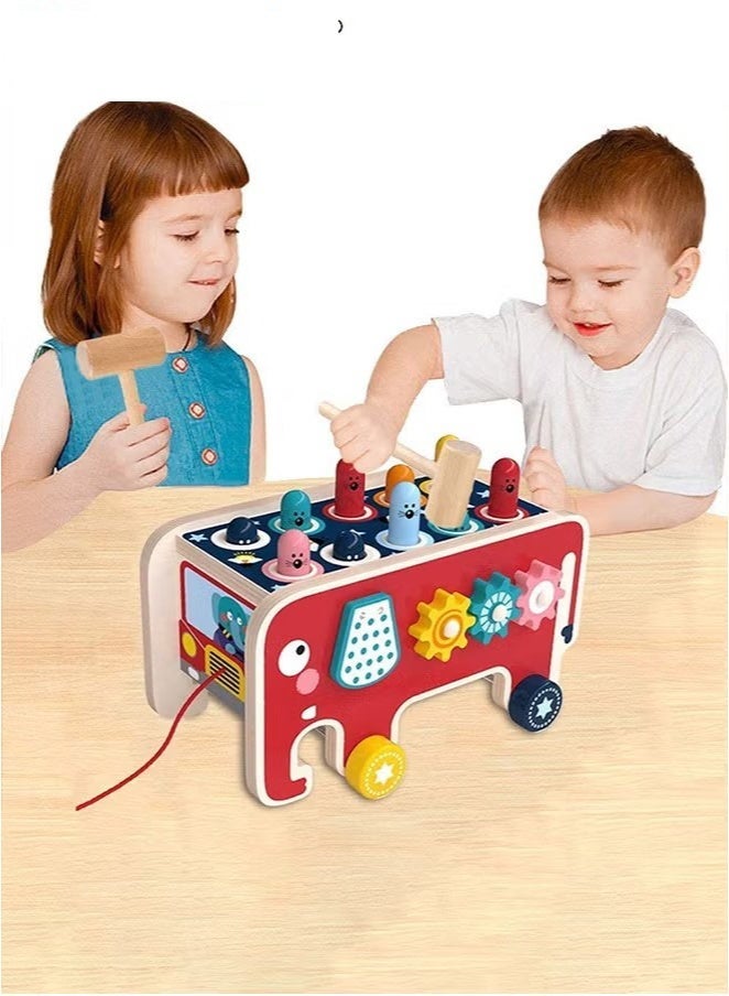 Pounding Toys, For Toddlers Educational Toy ,Pull Along Bus Gopher Toy, for Boys Girls Birthday Gift - Image 2
