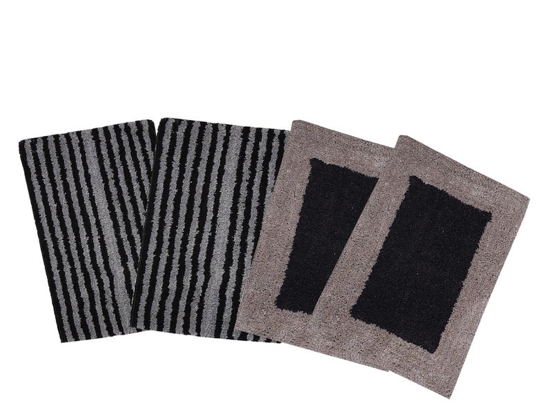 AAZEEM حصيرة امتصاص للمداخل الداخلية، حصيرة غير قابلة للانزلاق لمدخل الباب الأمامي، قطن ناعم للمنزل. سجادة أرضية لشرفة الفندق، حصائر أرضية للمنزل، مطبخ حصيرة باب الأرضية | عبوة من 4 -(55x35 سم) - Image 1