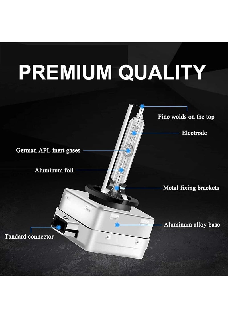 KASTWAVE 4Pcs Car LED Bulbs Combo, Fit For Cadillac Escalade 2007-2014 LED Bulbs, D1S Hid Bulb High Low Beam+9145/H10 LED Fog Light Bulbs, D1S Hid Headlights 6500K 36000LM, D1S 9145 Light Bulbs - Image 4