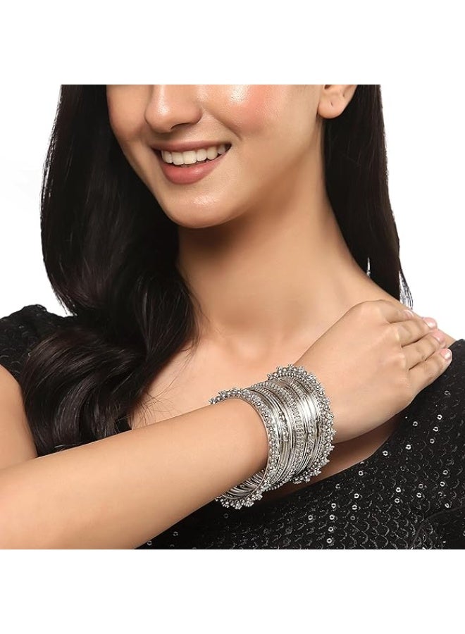 ZENEME Store Gold&Silver Toned Classic Intricate Textured Bangles Jewellery Set with Girls and Women(X3JP) - Image 3