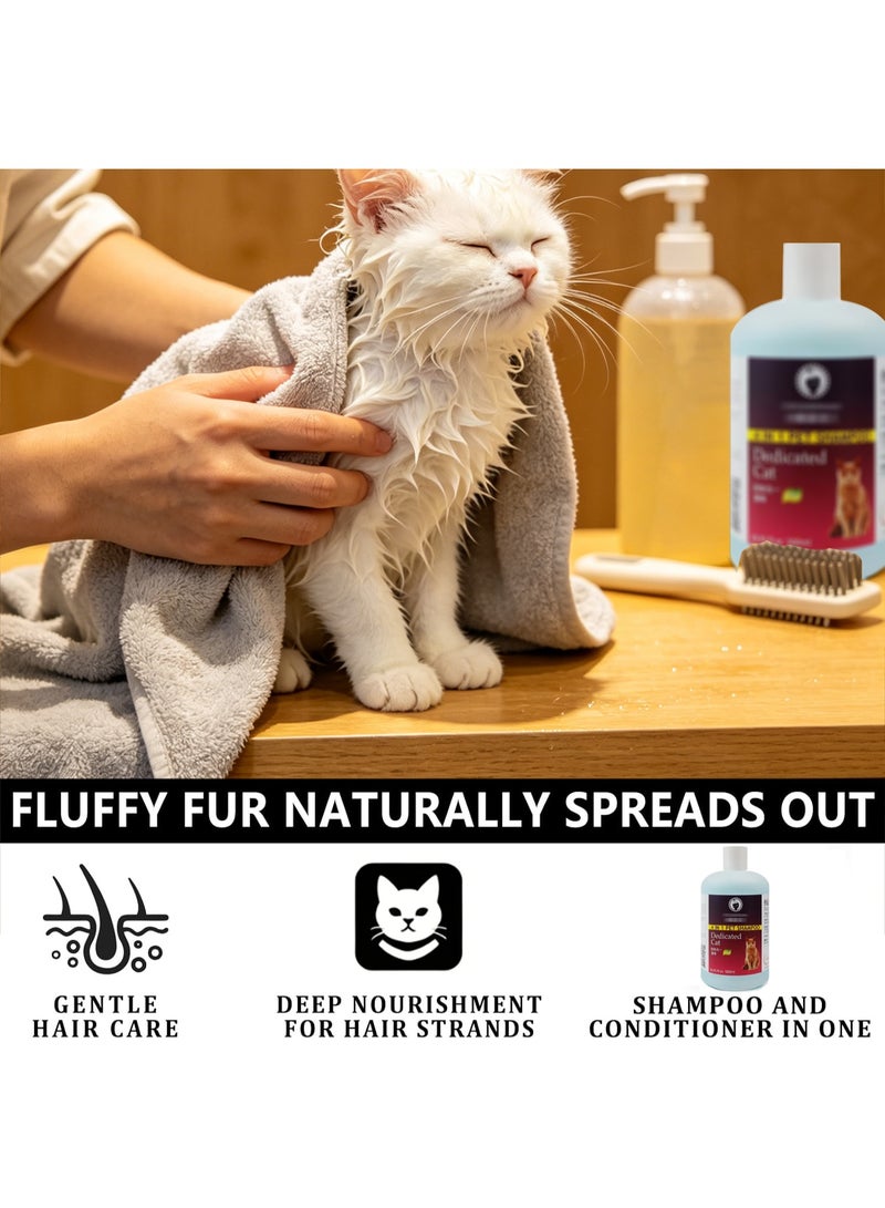 TAPIT 4-in-1 Cat Shampoo Hypoallergenic Cat Bath Shampoo with Odor Control Moisturizing & Anti-Itch for Kittens & Adult Cats Pet Shampoo - Image 5