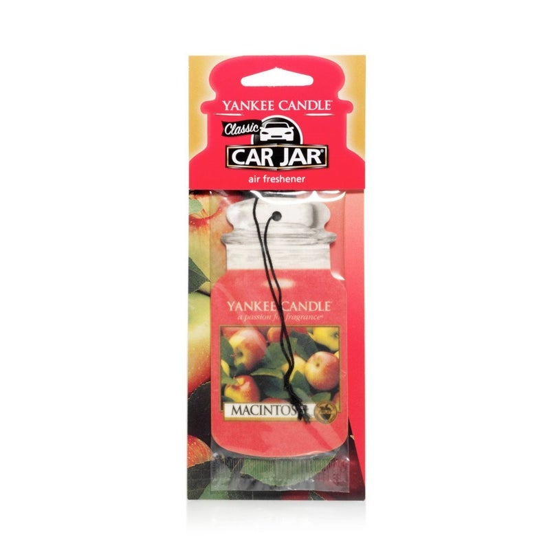 Yankee Candle Classic Paper Car Jar Hanging Odor Neutralizing Air Freshener, Macintosh Scent