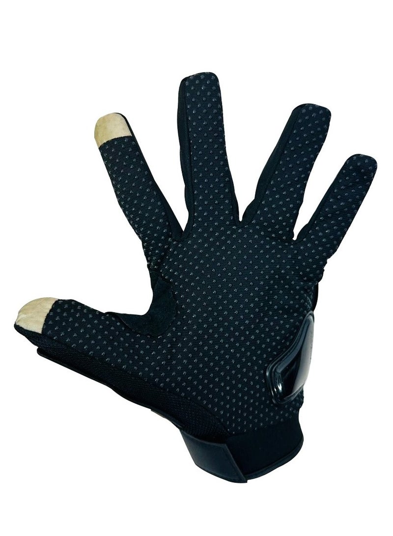 Motorcycle Gloves for Men & Women, Full Finger Motorbike Gloves Anti-slip Outdoor Hard Knuckle Leather Gloves for ATV Motocross Riding Hiking Climbing Training-Black