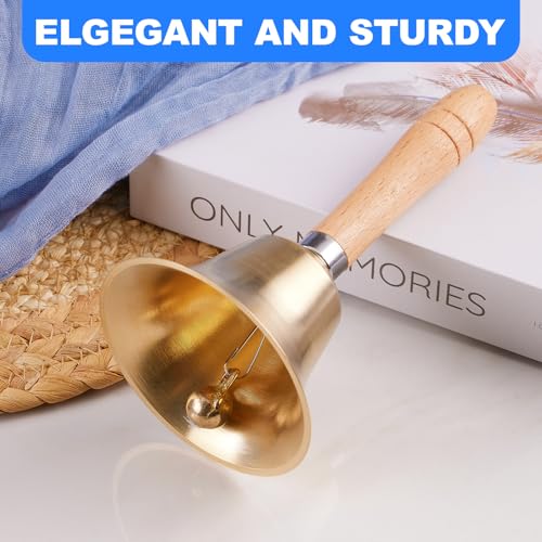 TIPTAP Loud Solid Brass Handbell, 3.15IN Hand Call Bell with Wooden Handle, Ringing Bells for Wedding, Animal Training,Dinner, Meditation, Musical Teaching, Service and More - Image 4