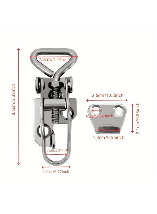 2pcs Stainless Steel Toggle Latch Lock Hasp Fast Lock Telescopic Buckles - Image 4