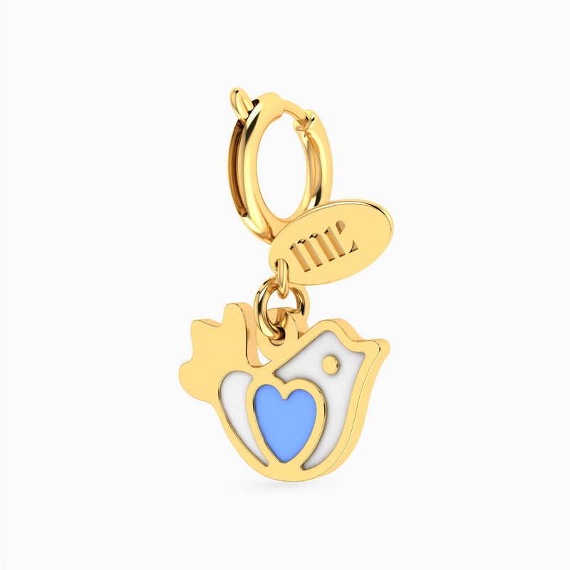 Miss L' by L'azurde Miss L Kids Bird Enamel Coated Charm in 14K Gold - Image 3