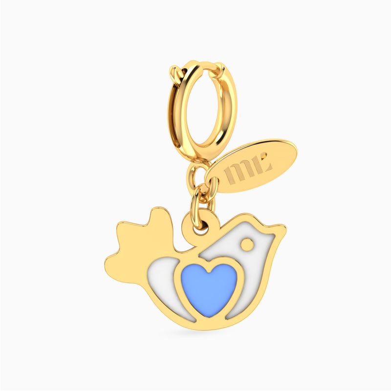 Miss L' by L'azurde Miss L Kids Bird Enamel Coated Charm in 14K Gold - Image 1