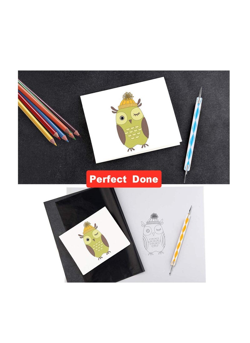 SYOSI - Carbon Transfer Paper, Graphite A4 Tracing Copy Paper with Embossing Stylus Set, Idea for Wood/Paper/Canvas and Other Art Surfaces Tracing Copy Black 100 Sheets - Image 1