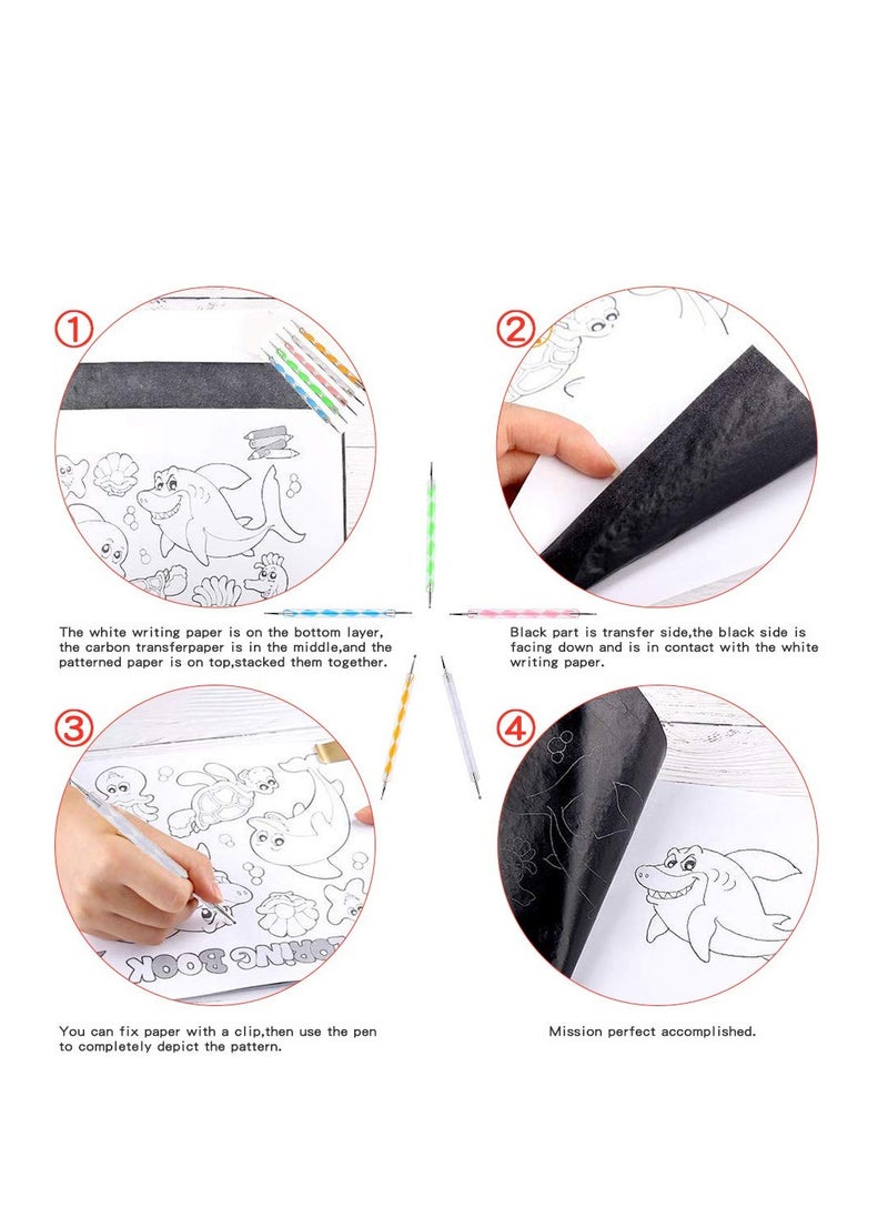 SYOSI - Carbon Transfer Paper, Graphite A4 Tracing Copy Paper with Embossing Stylus Set, Idea for Wood/Paper/Canvas and Other Art Surfaces Tracing Copy Black 100 Sheets - Image 1