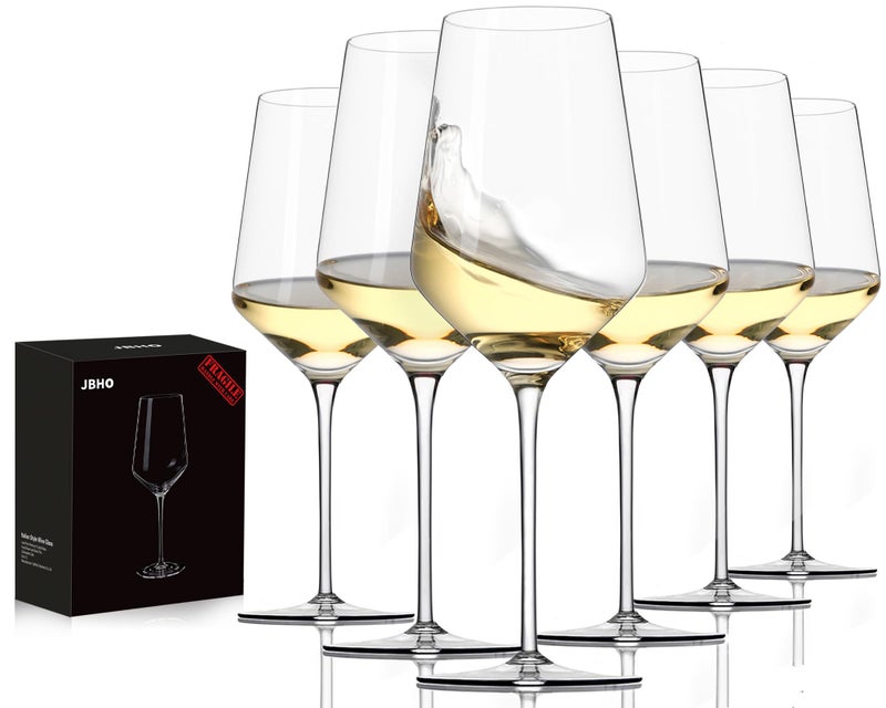 JBHO 17 oz LeadFree Wine Glasses Set of 6 Hand Blown Durable Crystal Wine Glasses for Daily Use and Hosting Guests Thin Rim for Serving Red and White Wine Gift packing for any occasion