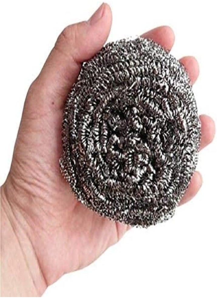 Generic - Stainless Steel Scourer-Sponge Scrubber Metal Steel Wool Scouring Pad-Stainless Steel Cleaner Cleaning Sponge Metal Scourer Wire Wool Sponge Scourer-1pc - Image 1