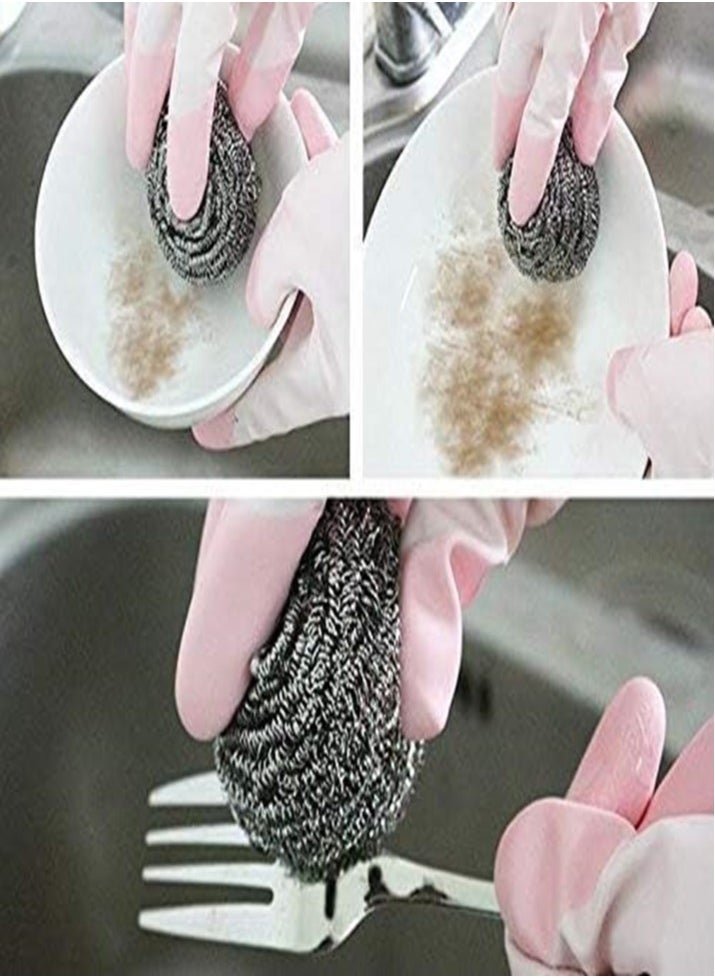 Generic - Stainless Steel Scourer-Sponge Scrubber Metal Steel Wool Scouring Pad-Stainless Steel Cleaner Cleaning Sponge Metal Scourer Wire Wool Sponge Scourer-1pc - Image 1