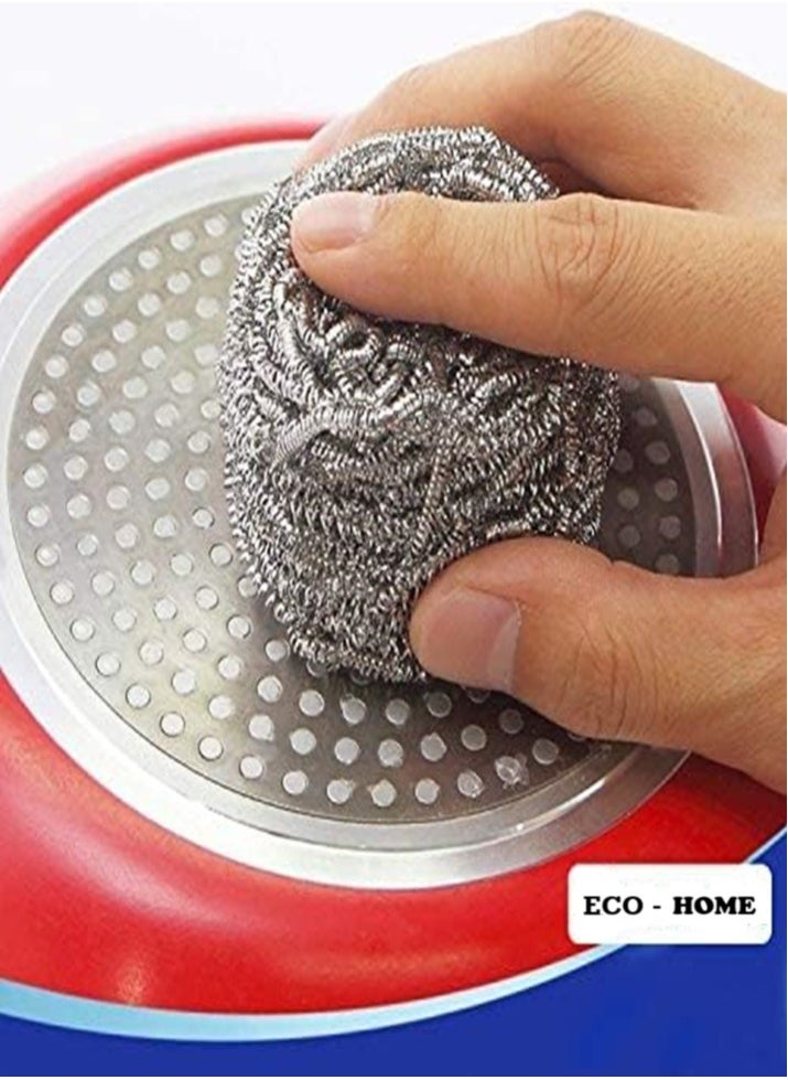 Generic - Stainless Steel Scourer-Sponge Scrubber Metal Steel Wool Scouring Pad-Stainless Steel Cleaner Cleaning Sponge Metal Scourer Wire Wool Sponge Scourer-1pc - Image 1