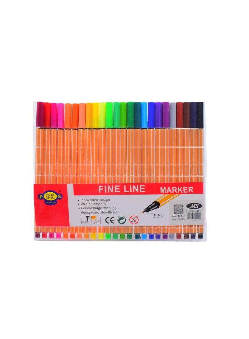 24 Colors Fine liner Pens 0.4mm Fine Tip Drawing Color Pens - Image 1