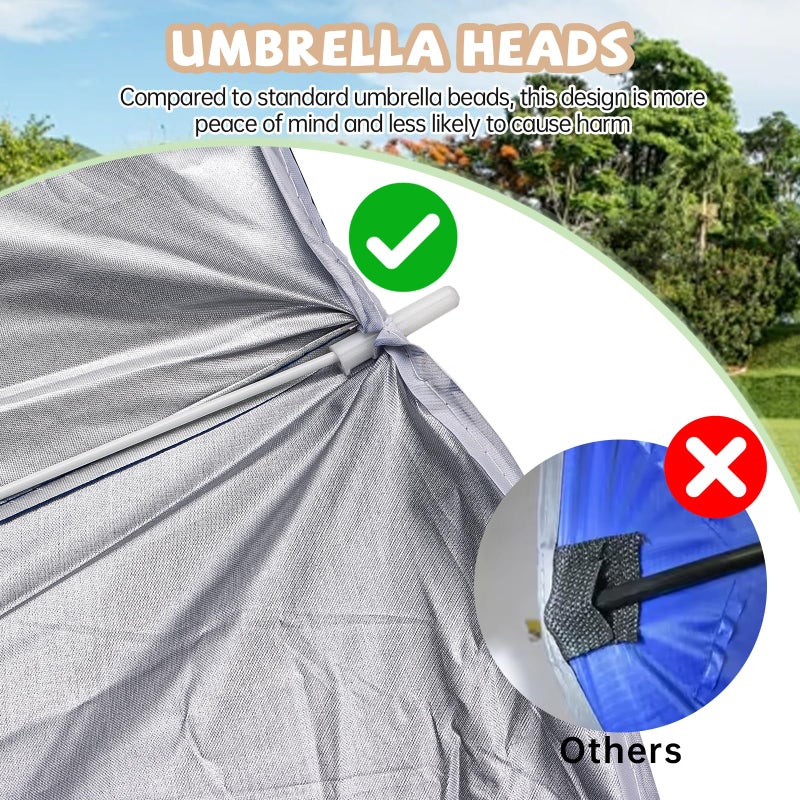 Eiszhjk Replacement 70 Inches Umbrella Compatible with Little Tikes Picnic Table, Portable Picnic Outdoor Sunshade, Durable Patio Umbrella for Camping, Beach and Garden - Image 4
