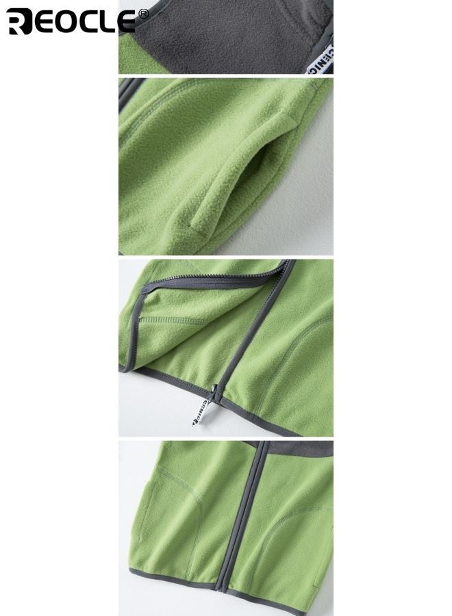 ريوكل صدرية شتوية للأطفال بتصميم متعدد الألوان وبطانة رقيقة من الفليس صدرية بدون أكمام بسحاب أمامي للأولاد والبنات في الطقس البارد - Image 5