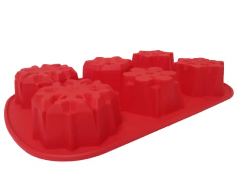 Bakers Pardise Christmas Snowflakes Silicone Molds 6 Cavity Cake Moulds Desserts Molds for Making Soap Candle Candy Muffins Chocolates Cake Decoration Mould Size 28 x 18 x 4 cm Pack of 1 - Image 3