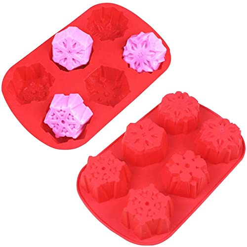Bakers Pardise Christmas Snowflakes Silicone Molds 6 Cavity Cake Moulds Desserts Molds for Making Soap Candle Candy Muffins Chocolates Cake Decoration Mould Size 28 x 18 x 4 cm Pack of 1 - Image 4