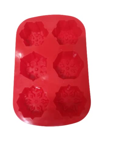 Bakers Pardise Christmas Snowflakes Silicone Molds 6 Cavity Cake Moulds Desserts Molds for Making Soap Candle Candy Muffins Chocolates Cake Decoration Mould Size 28 x 18 x 4 cm Pack of 1 - Image 2