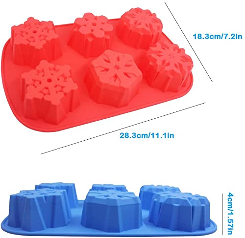 Bakers Pardise Christmas Snowflakes Silicone Molds 6 Cavity Cake Moulds Desserts Molds for Making Soap Candle Candy Muffins Chocolates Cake Decoration Mould Size 28 x 18 x 4 cm Pack of 1 - Image 5