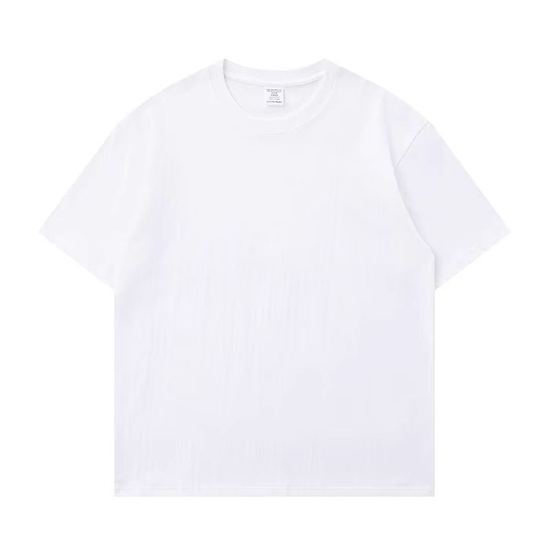 Small Neckline t Heavyweight 400g Pure Cotton Comfortable Skin-Friendly Short-Sleeved T-Shirt Three-Thread Loose Casual Sports Thickeneded Top - Image 2