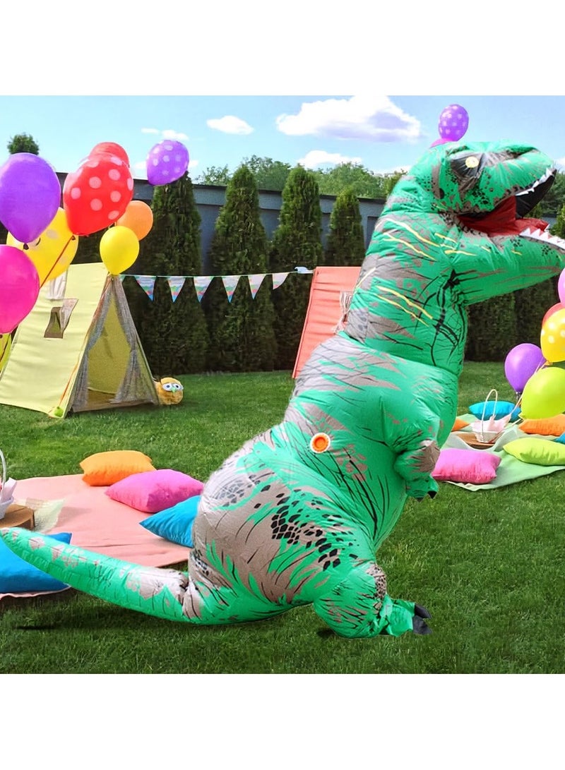 Inflatable Dinosaur Costume Adult Fancy Dinosaur Suit Blow up Trex Full Body Dino Costume for Festivals Cosplay Party Suitable for Height 150cm/59.05in -190cm/74.8in - Image 3