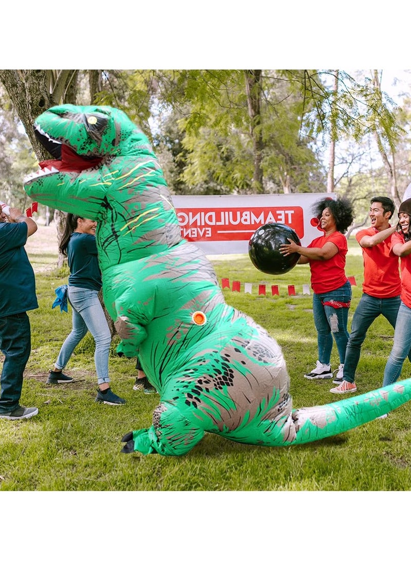 Inflatable Dinosaur Costume Adult Fancy Dinosaur Suit Blow up Trex Full Body Dino Costume for Festivals Cosplay Party Suitable for Height 150cm/59.05in -190cm/74.8in - Image 2