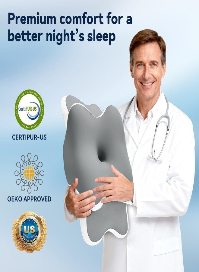 WENGTY Sleep Apnea Pillow with Neck Pain & Snoring Relief-Orthopedic Cervical Pillow,Ergonomic Contour Memory Foam Pillow for Side,Back,Stomach,Dreamers Relief,Medium Firm Support (Darkgrey, Queen Size) - Image 5