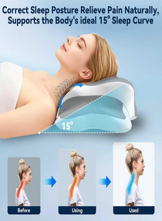 WENGTY Sleep Apnea Pillow with Neck Pain & Snoring Relief-Orthopedic Cervical Pillow,Ergonomic Contour Memory Foam Pillow for Side,Back,Stomach,Dreamers Relief,Medium Firm Support (Darkgrey, Queen Size) - Image 3