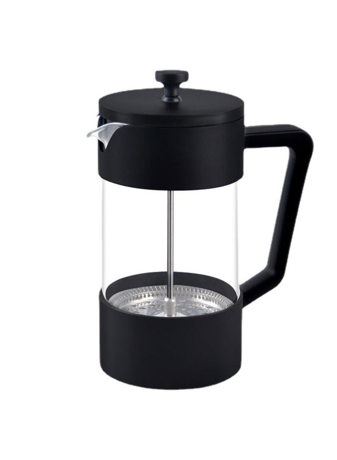 Glass Pitcher with Lid, Hot/Cold Water Jug, Juice and Iced Tea Beverage Carafe,304 Stainless Steel French Press Coffee Pot Glass Filter Tea Brewing Mea Maker