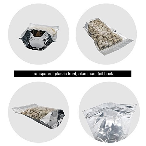 GooGou Resealable Zip Mylar Bag Food Storage Aluminum Foil Bags Smell Proof Pouches 6.3x9.4" 100pcs - Image 3