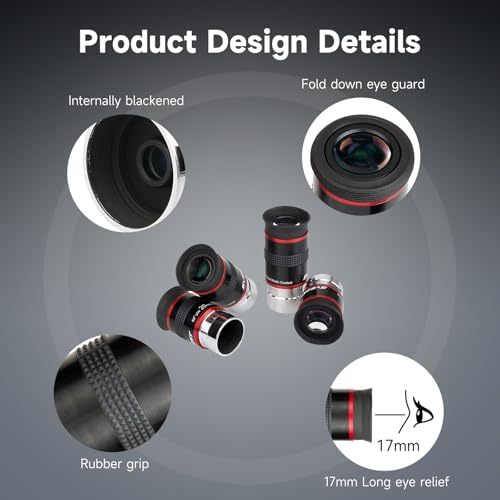SVBONY Telescope Eyepiece FMC Broadband Green Film Telescope Accessory 1.25 68 Degree Ultra Wide Angle Eyepiece Set for Astronomical Obervation(6mm 9mm 15mm 20mm) - Image 5